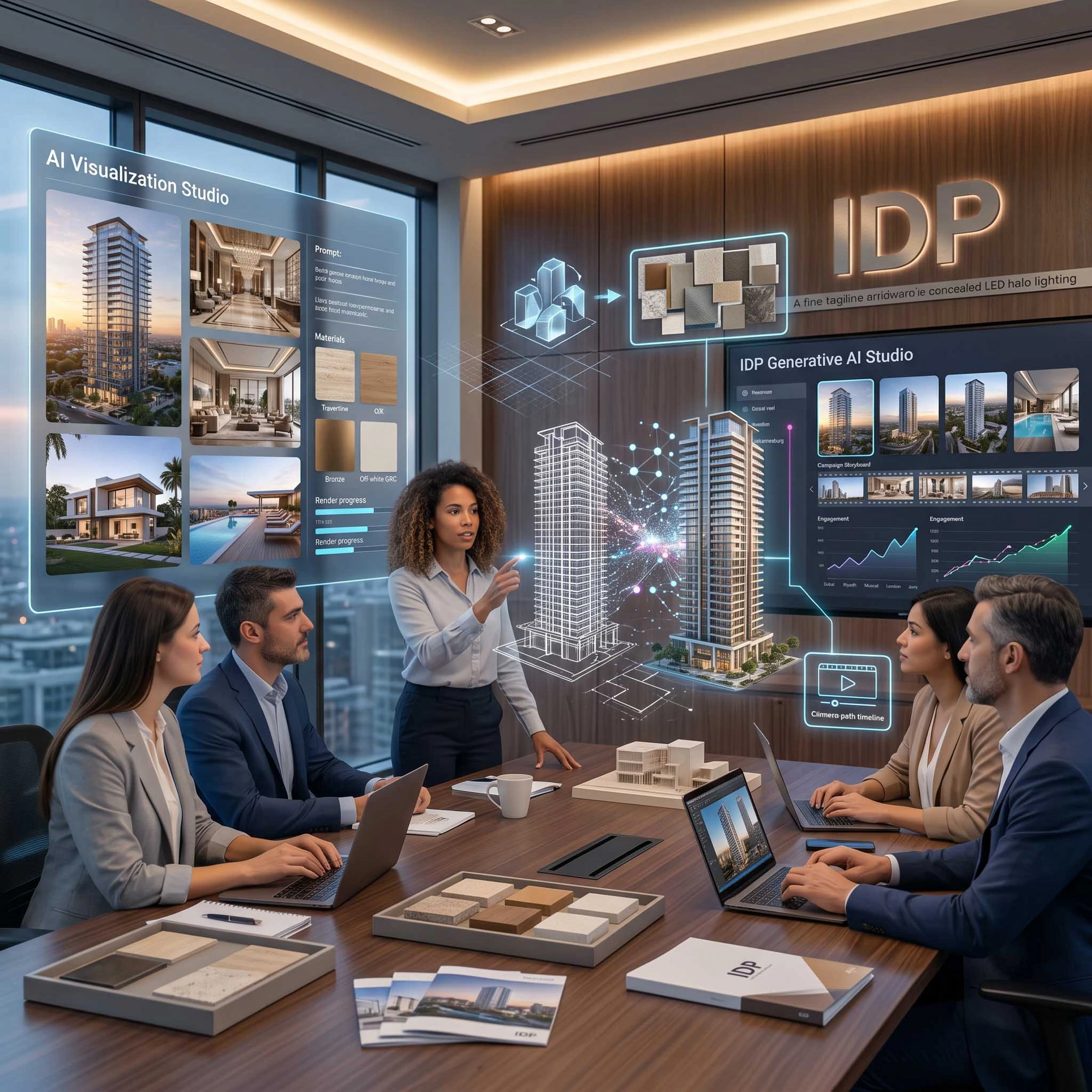 AI Creative Studio team in the IDP generative AI meeting room